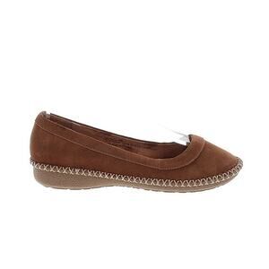 Coldwater Creek Walk With Me Brown Suede Leather Moccasin Shoes Ballet Flats 6M